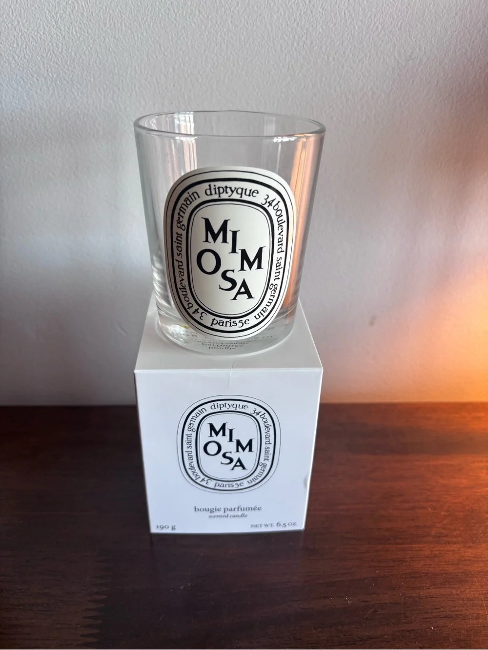 Diptyque Mimosa Empty Candle Jar with Box.